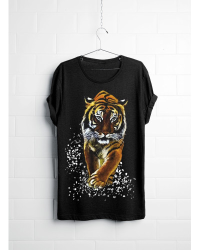 T-shirt with digital print - walking tiger