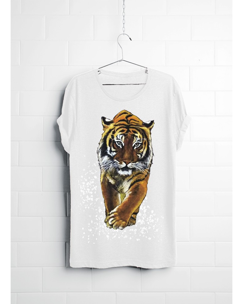 T-shirt with digital print - walking tiger