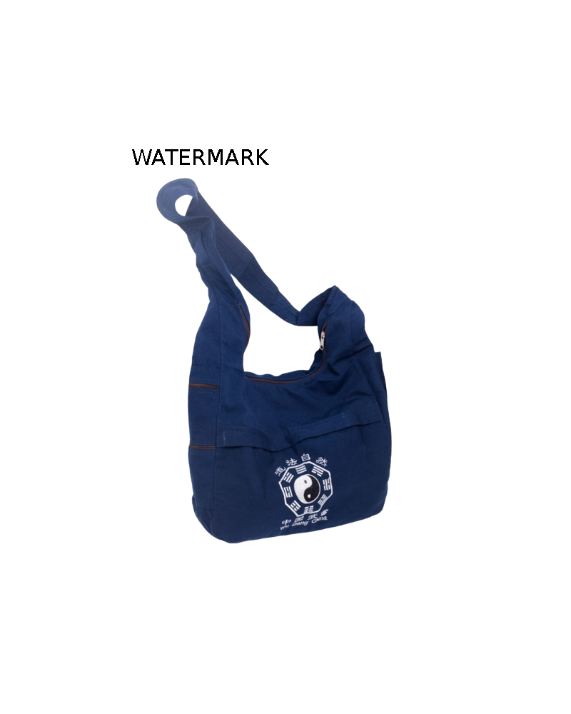 Navy blue Wudangshoulder bag with Pa Gua Tai Chi symbol